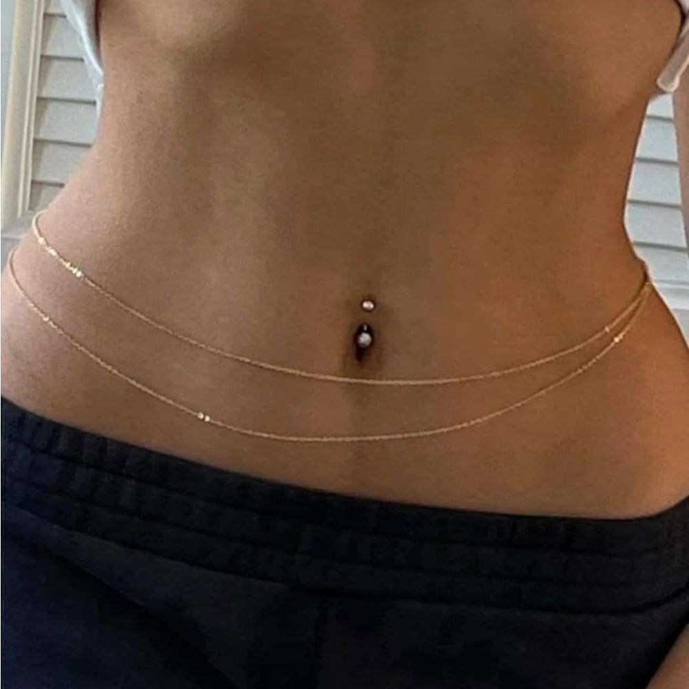 Minimalist bikini belly chain S751